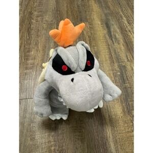 Sanei Super Mario Dry Bowser Plush Stuffed Animal Nintendo Grey Skeleton Toy